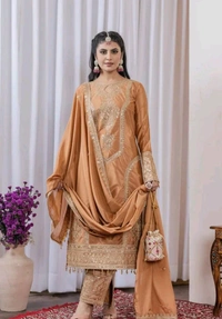 Heavy Chinon Silk kurti Eith Embroidered salwar And Dupatta Set
 - Cape Palliser, XXXL