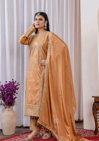 Heavy Chinon Silk kurti Eith Embroidered salwar And Dupatta Set
 - Cape Palliser, XXXL