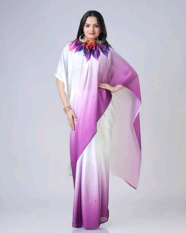 Drape Saree In 2 Different Way To Wear Saree* - soft purple, Free Size