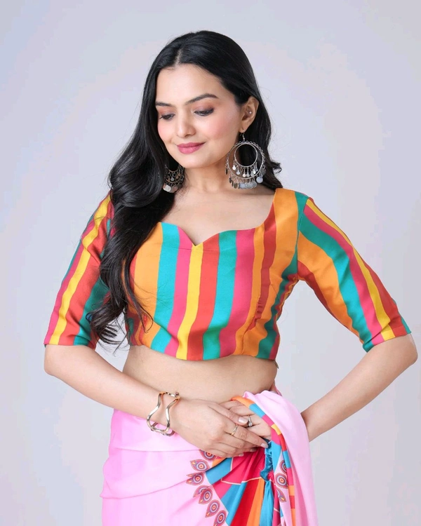 Drape Saree In 2 Different Way To Wear Saree* - pink, Free Size