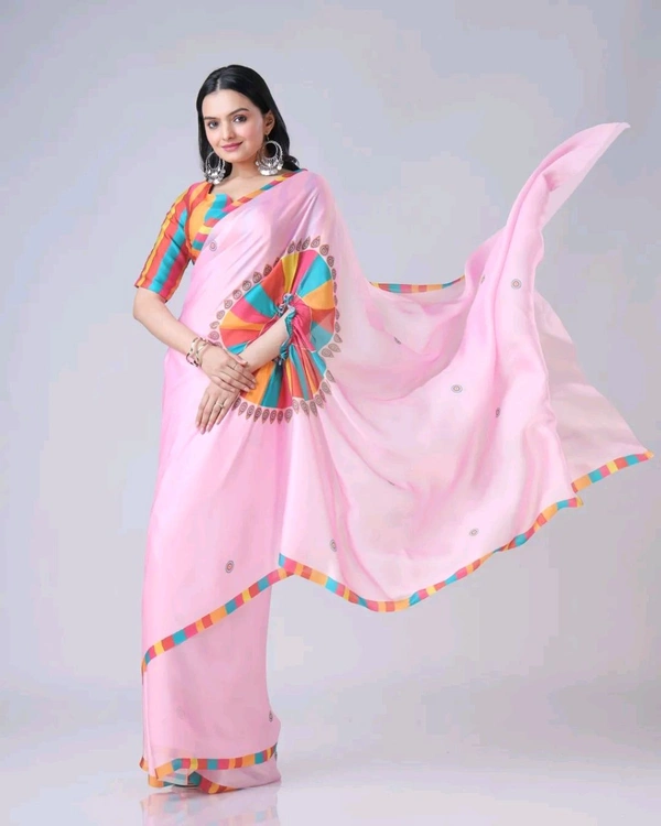 Drape Saree In 2 Different Way To Wear Saree* - pink, Free Size