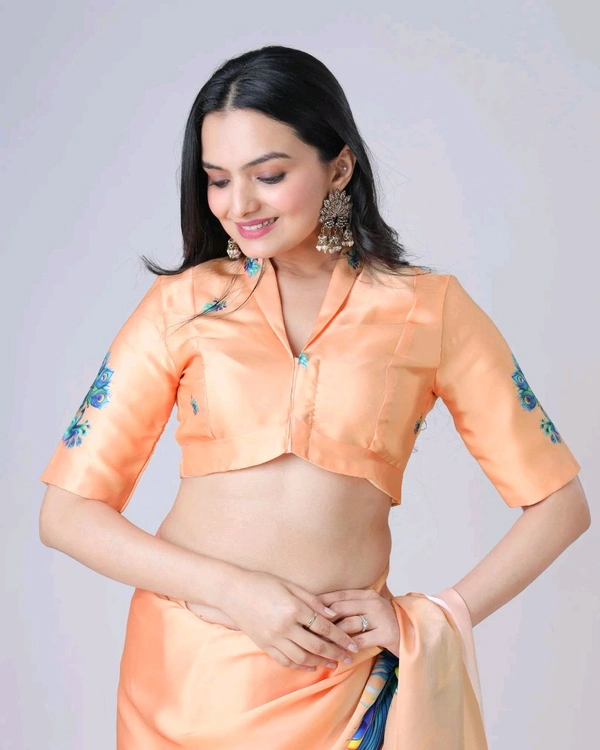 Drape Saree In 2 Different Way To Wear Saree* - light pech, Free Size