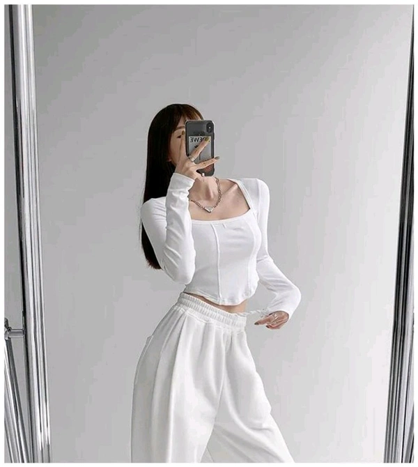 Casual Regular Sleeves Solid Women White Top
 - White, L