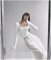 Casual Regular Sleeves Solid Women White Top
 - White, M