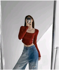Casual Regular Sleeves Solid Women Maroon Top - Maroon, XXXL
