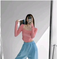 Casual Regular Sleeves Solid Women Pink Top - pink, XS