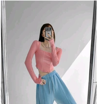 Casual Regular Sleeves Solid Women Pink Top - pink, XXL