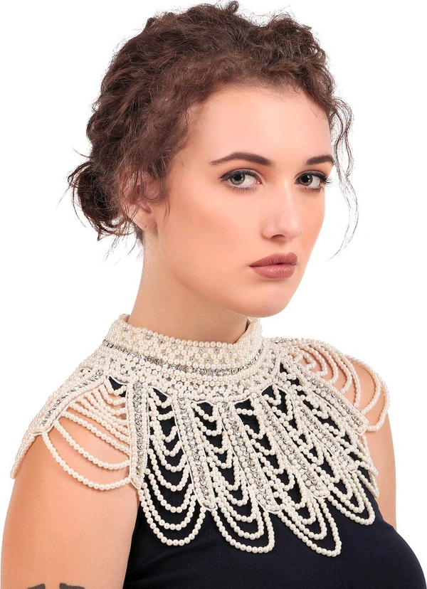 Cotton Blend, Net Poncho - White, M