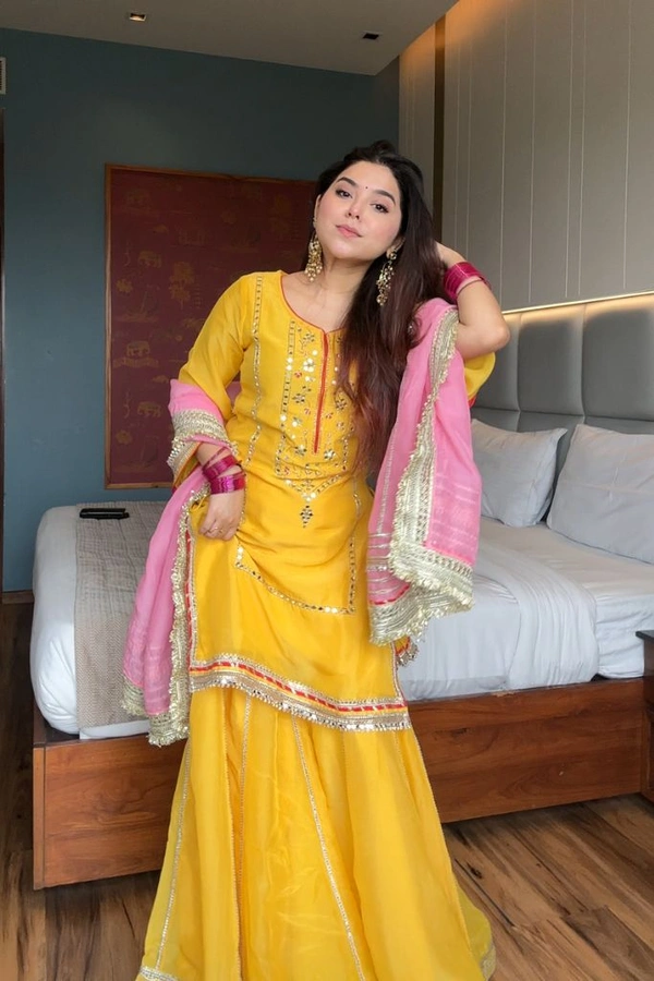 Golden Muse Sharara Set - XL, Bright Sun