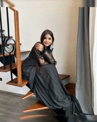 New Party Wear Ready-to-Wear Lehenga Saree with Real Mirror Border Work & Embellished Blouse
 - Black, Free Size