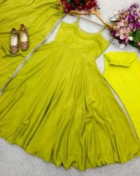 Indian Bollywood Designer Dress Salwar Kameez Suit Party Wear Wedding Readymade
 - Lemon, M