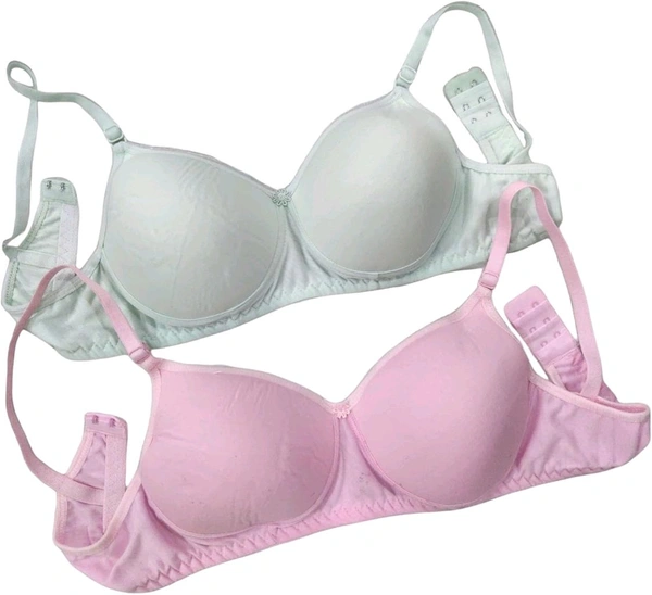Pack of 2 Women T-Shirt Lightly Padded Bra (Multicolor) - Sea Green::LP, 38B