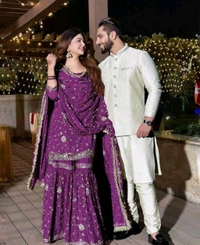 Pakistani Suit Sharara Bollywood Designer Wedding Party Wear Salwar Kameez Heavy - Loulou, XXL