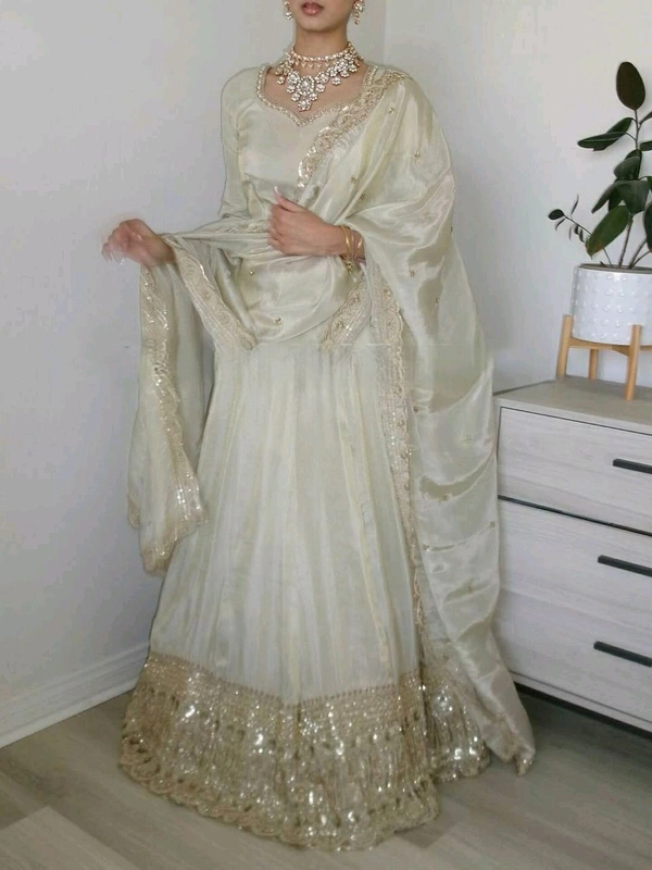 Nazakat e Lehenga The Royal Neutral Crep Silk Choli - Bombay, XXL