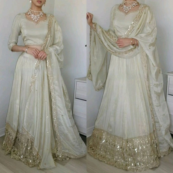 Nazakat e Lehenga The Royal Neutral Crep Silk Choli - Bombay, XXL