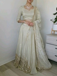 Nazakat e Lehenga The Royal Neutral Crep Silk Choli - Bombay, XXL