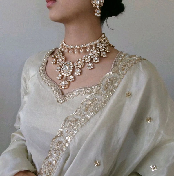 Nazakat e Lehenga The Royal Neutral Crep Silk Choli - Bombay, XXL