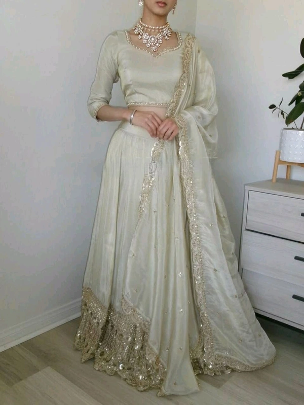 Nazakat e Lehenga The Royal Neutral Crep Silk Choli - Bombay, Free Size