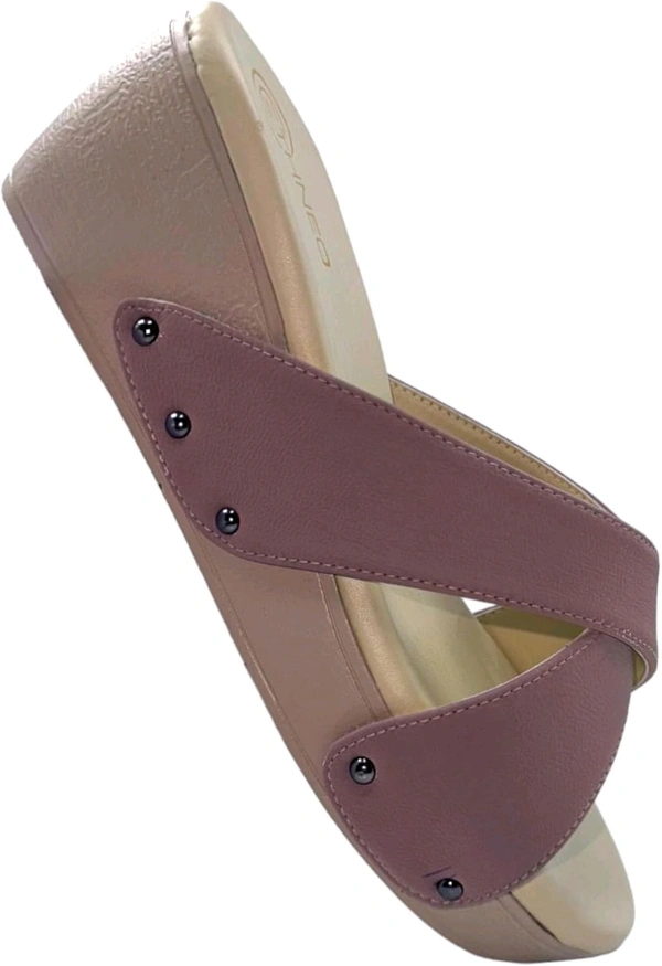 Leather Wedge Heels for Women & Girls | Fancy & Stylish Heel sandals |Extra Cushioning & Comfortable, Fashionable, Light Weight, Vegan, Fashion Heel Sandal for Girls, Causal wear - Zambezi, IND-4