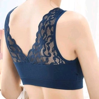 Women's Padded, Non-Wired, Full Coverage Lace Bra - Blue Zodiac, M