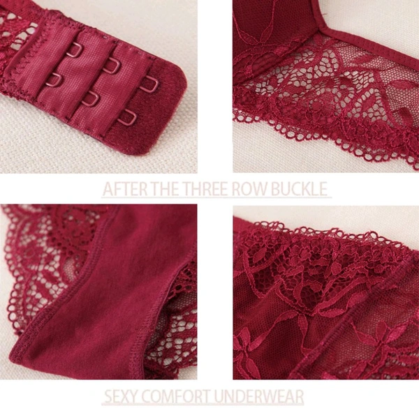Bra & Panty Set Embroidered Black Lingerie Set - Rosewood, 40A