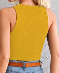 Women's Solid Regular Fit Western Top
 - Gold, M