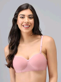 SDROSE Women's Cotton Lightly Padded Full Coverage Non-Wired T-Shirt White Color Bra Pack of 1
 - Pink Rose, 38A