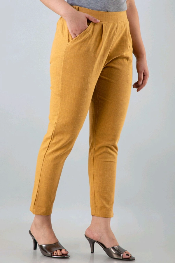 Women Relaxed Brown Pure Cotton Trousers - Coffee, 32