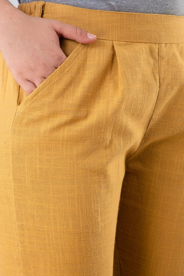 Women Relaxed Brown Pure Cotton Trousers - Coffee, 32
