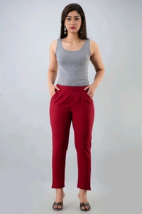 Women Relaxed Brown Pure Cotton Trousers - Grey, 38