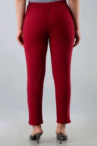 Women Relaxed Brown Pure Cotton Trousers - Venetian Red, 32