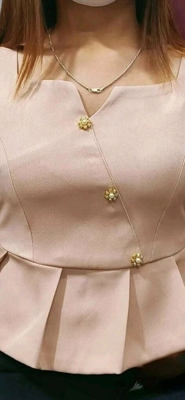 Casual Regular Sleeves Solid Women Beige Top - Vanilla, M