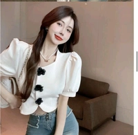 Casual Puff Sleeves Solid Women Beige Top - Soft Amber, S