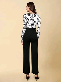 Printed women jumpsuit  - White, XL