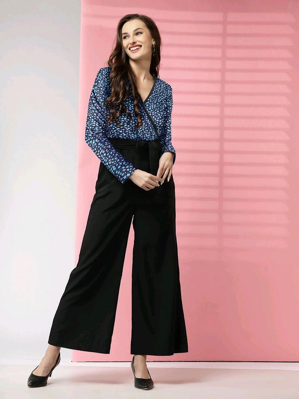 Printed women jumpsuit  - Dark grey blue, S