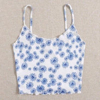 Tank Crop Sleeveless Women's Pullover Shirts Vest Tops Print Women's Blouse Tight Lace Top - Ship Cove, S