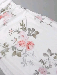 Floral Print Off-Shoulder Bodycon Midi Dress
 - M, White