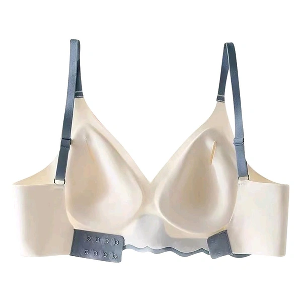 Strapless Large Size Underwire Bras for Women Sexy Back Button Shaping Cup Adjustable Shoulder Strap - Black, 34A