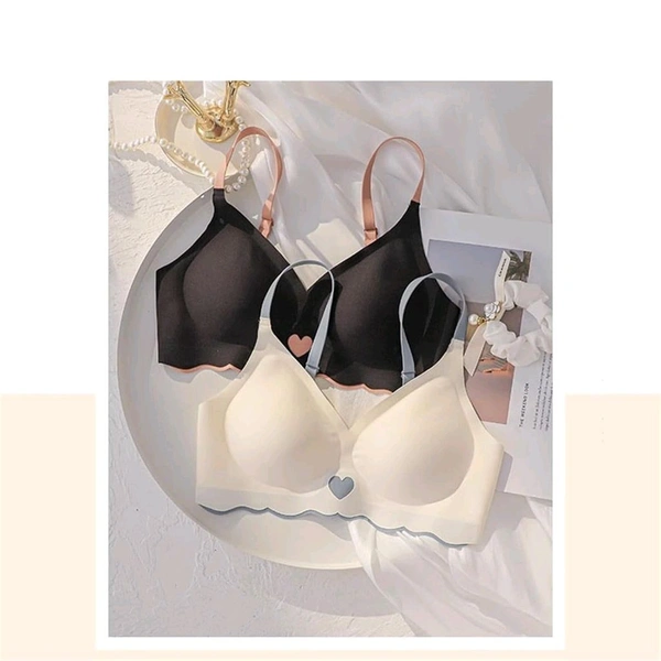 Strapless Large Size Underwire Bras for Women Sexy Back Button Shaping Cup Adjustable Shoulder Strap - Black, 36A