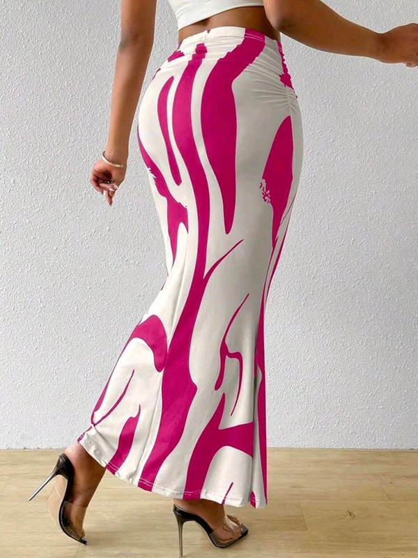 Women's Multicolor Skirt-Cotton Blend Skirt, Printed Maxi/Full Length Skirt Boost Your Style for All Occusion for Girls & Women  - Lipstick, 30