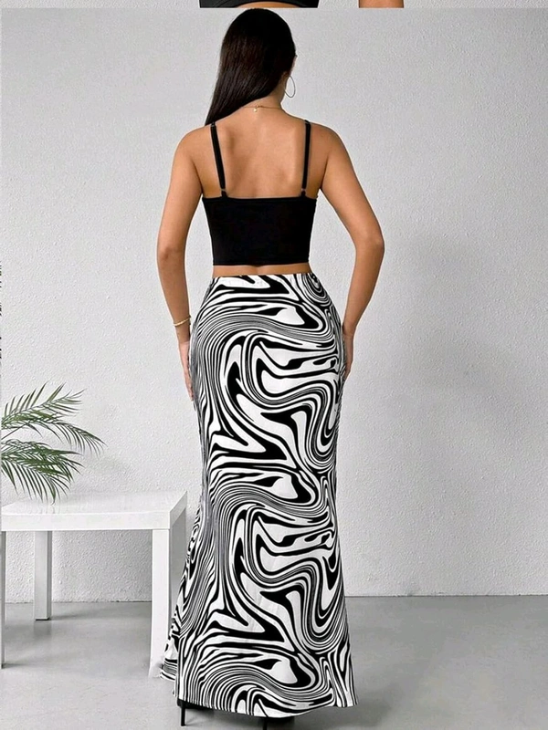 Women's Multicolor Skirt-Cotton Blend Skirt, Printed Maxi/Full Length Skirt Boost Your Style for All Occusion for Girls & Women  - White, 32
