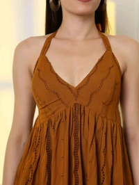 Cherry Red Embroidered Empire Top
 - Bull Shot, M