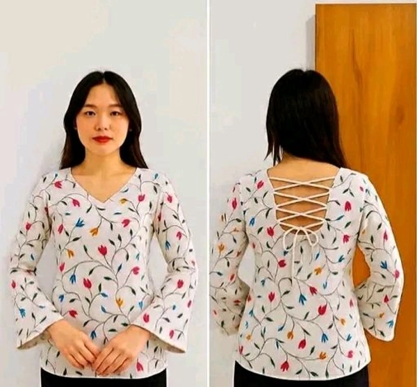 LUXURY FASHION  printed short kurta for women  /girls  - White, XL