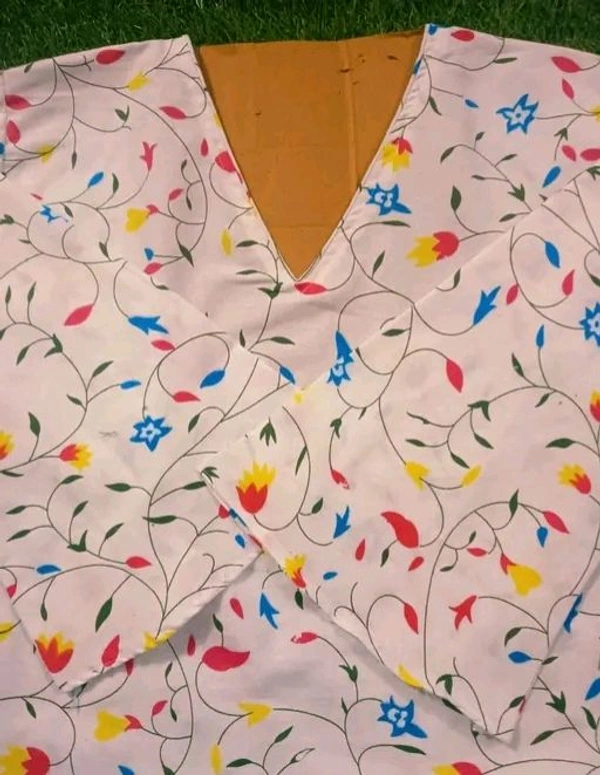 LUXURY FASHION  printed short kurta for women  /girls  - White, XL