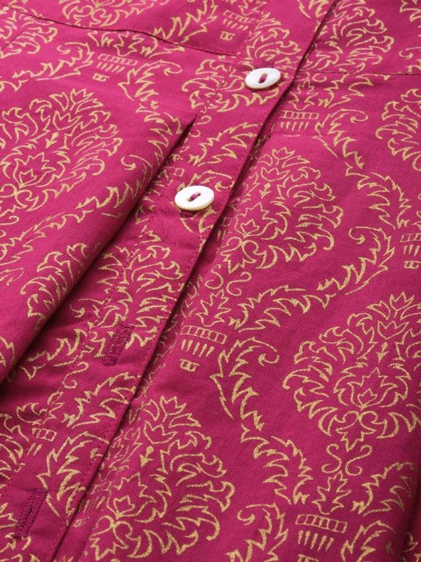 Casual Sleeveless Printed Women Pink Top
 - Pink, M