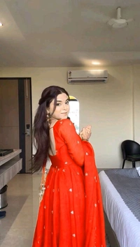 Red Georgette Embroidery Anarkali Suit Set with Dupatta Ready to Wear for Celebrations - Scarlet, XL