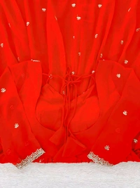 Red Georgette Embroidery Anarkali Suit Set with Dupatta Ready to Wear for Celebrations - Scarlet, XXL