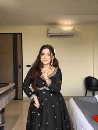 Red Georgette Embroidery Anarkali Suit Set with Dupatta Ready to Wear for Celebrations - Black, XXL