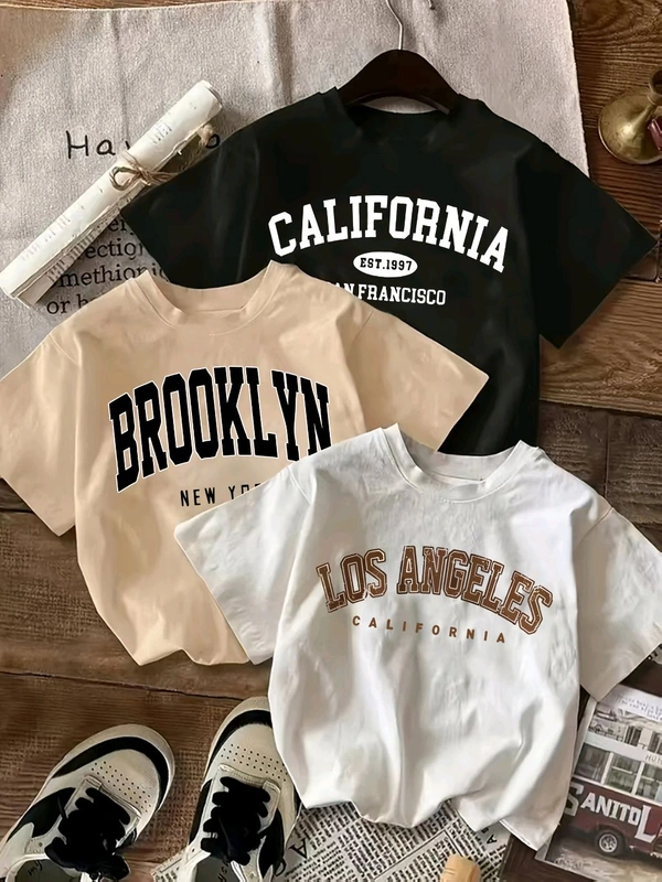 3pcs Set Casual Minimalist Retro American Style English Text Graphic Cropped Bodysuit - Women Summer
- XXL