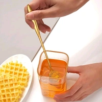 Golden Dessert Spoon Set – 4 Pcs Designer Spoons for Dessert, Coffee, Ice Cream & Kitchen Use – Floral & Heart Shapes – Premium Stainless Steel (8 cm, Gold Finish) - Golden